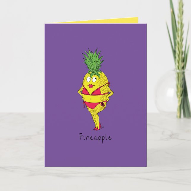 Fineaple - Ananas-Funny-Bikini-Grußkarte Karte (Vorderseite)
