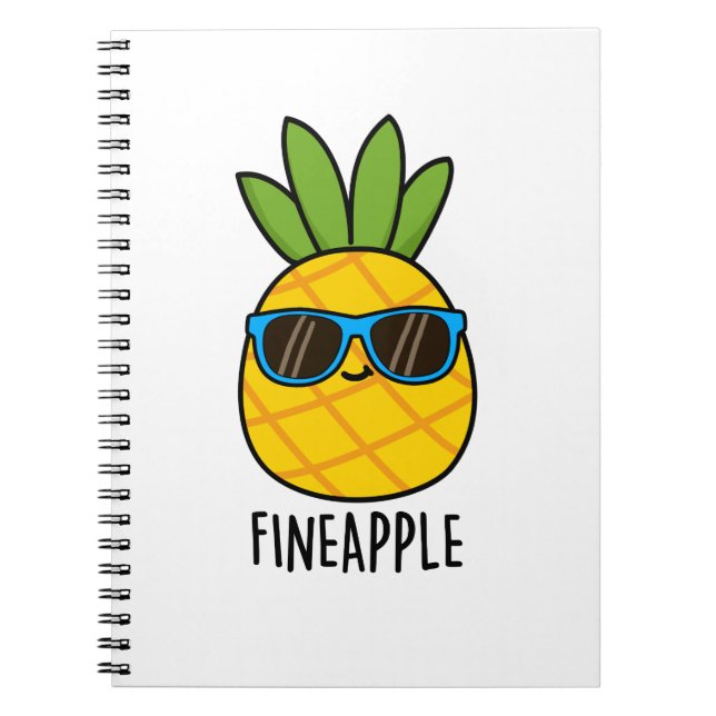 Fineaple Funny Cool Pineapull Pun Notizblock (Vorderseite)