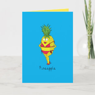 Fineapple - lustige Ananas-Bikini-Gruß-Karte Karte
