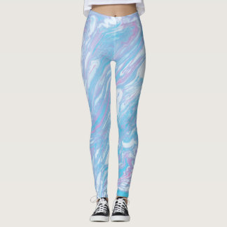 Finger-Blau-Marmor Leggings
