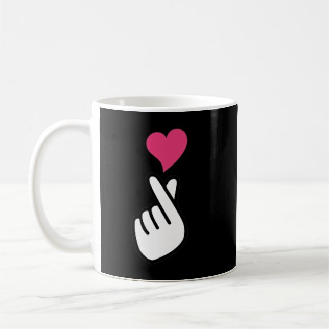 Finger Heart Koreanisches Hand Symbol KPOP Liebe S Kaffeetasse (Links)