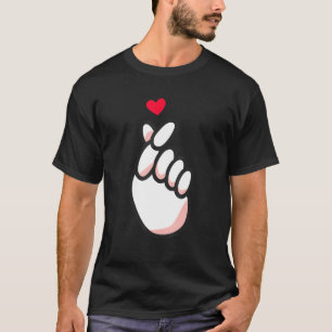 Finger Heart Skelettknochen Sign Funny Halloween C T-Shirt