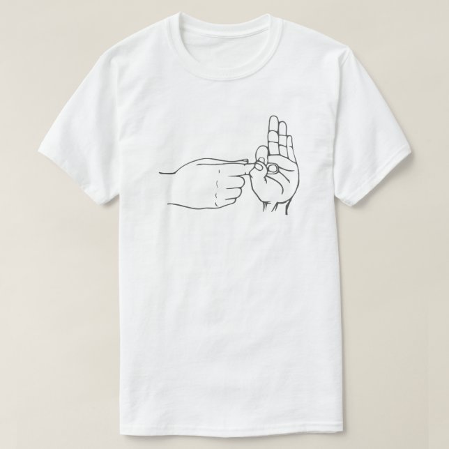 Finger Hole Gesture Naughty Sign Language T-Shirt (Design vorne)