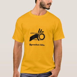 Finger im Kettenrad, Kettenradbiss T-Shirt
