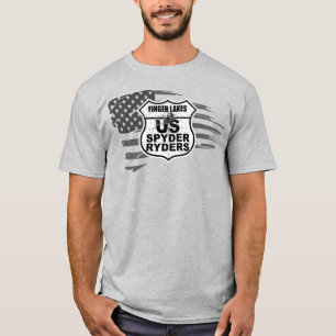 Finger Lakes Kapitel - zerrissene Flagge sw T-Shirt