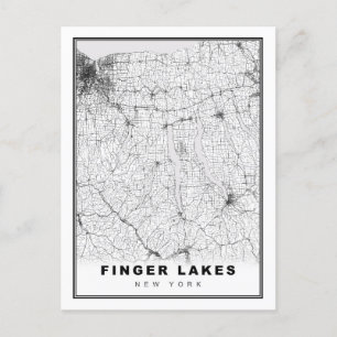 Finger Lakes Map Feiertagspostkarte