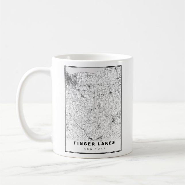 Finger Lakes Map Kaffeetasse (Links)