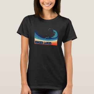 Finger Lakes New York Retro Bootfahren Segeln & Fi T-Shirt