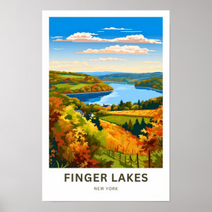 Finger Lakes New York Travel Print Poster