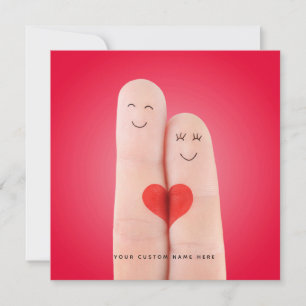 Finger Liebe - Niedliche romantische Grußkarte Feiertagskarte