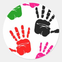 Finger-Malerei Hände Kinder Phantastisch Fab Vorsc Quadratischer Aufkleber