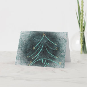 Finger Paint Christmas Tree Karte