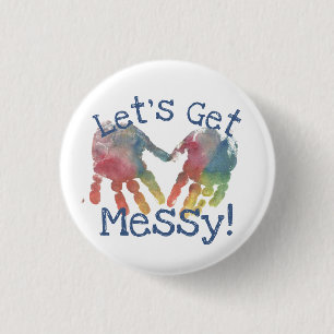 Finger Paint Let's Get Messy Art Maker Button