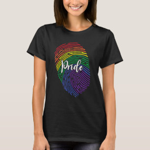 Finger Print Dna Lgbtq Rainbow Flag Gay Pride Männ T-Shirt