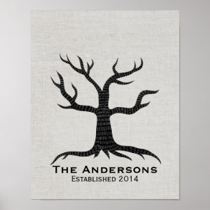 Finger Print Tree Family Wiedersehen Classy Linen Poster