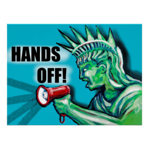 Finger weg, Protest, Freiheitsstatue Poster