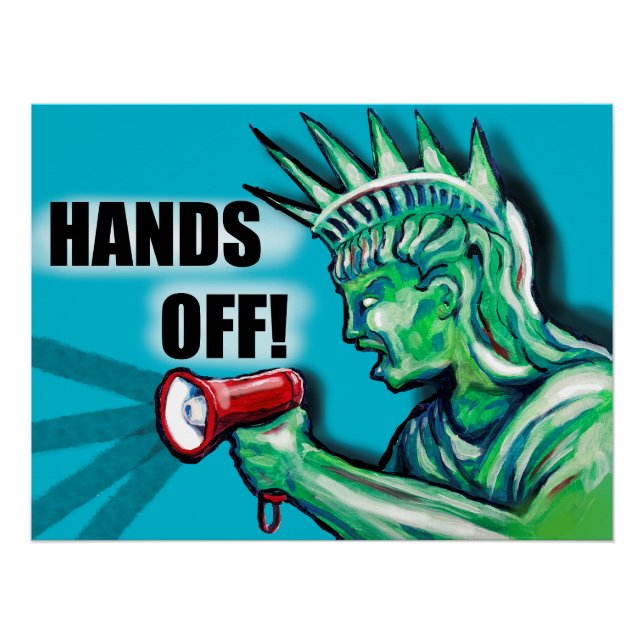 Finger weg, Protest, Freiheitsstatue Poster (Vorderseite)