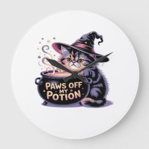 Finger weg von meinem Trank, Kawaii Halloween Hexe Große Wanduhr