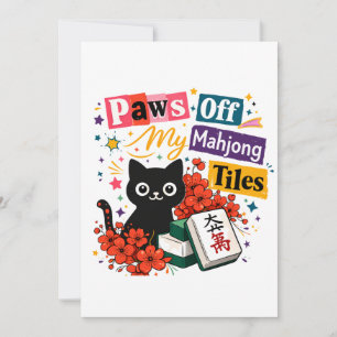 Finger weg von meinen Mahjong-Kacheln schwarze Kat Dankeskarte