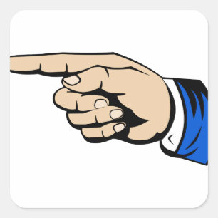 Finger-Zeigen Quadratischer Aufkleber