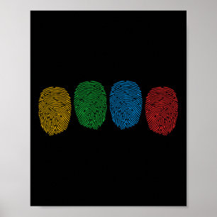 Fingerabdruck Autismus-Bewusstsein Neurodiversität Poster