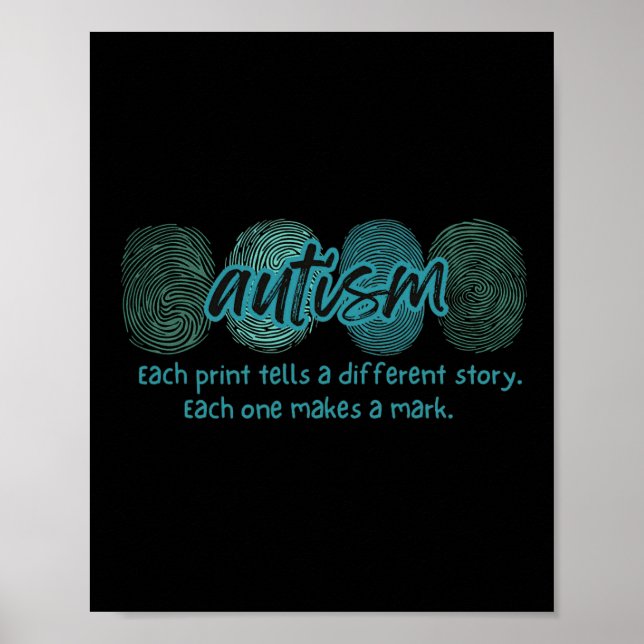 Fingerabdruck-Autismus-Bewusstsein Poster (Vorne)