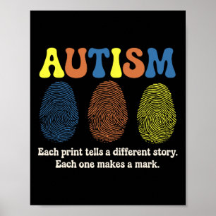 Fingerabdruck Autismus Jede Druckausgabe spricht e Poster
