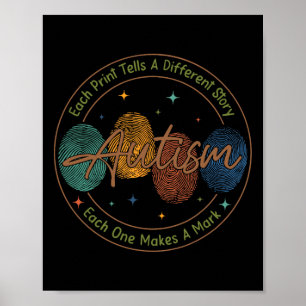 Fingerabdruck Autismus Jede Druckausgabe spricht e Poster