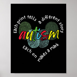Fingerabdruck Autismus Jede Druckausgabe spricht e Poster