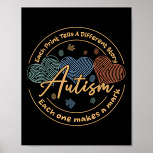Fingerabdruck Autismus Jede Druckausgabe spricht e Poster