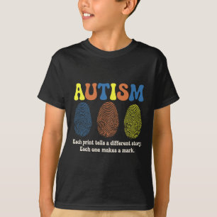 Fingerabdruck-Autismus Jeder Abdruck erzählt eine T-Shirt