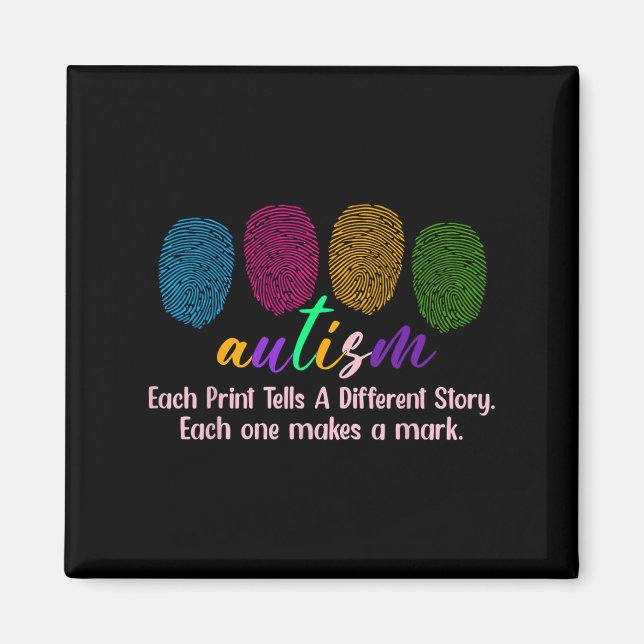 Fingerabdruck-Autismus-Shirt1 Magnet (Vorne)