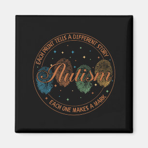 Fingerabdruck-Autismus-Shirt Jeder Druck erzählt e Magnet