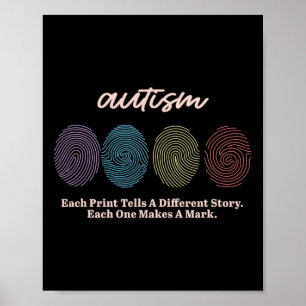 Fingerabdruck-Autismus-Shirts Poster