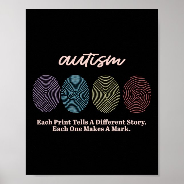 Fingerabdruck-Autismus-Shirts Poster (Vorne)