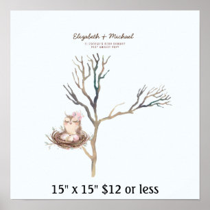 Fingerabdruck Baum Babyparty Aquarell Eule Eier Poster