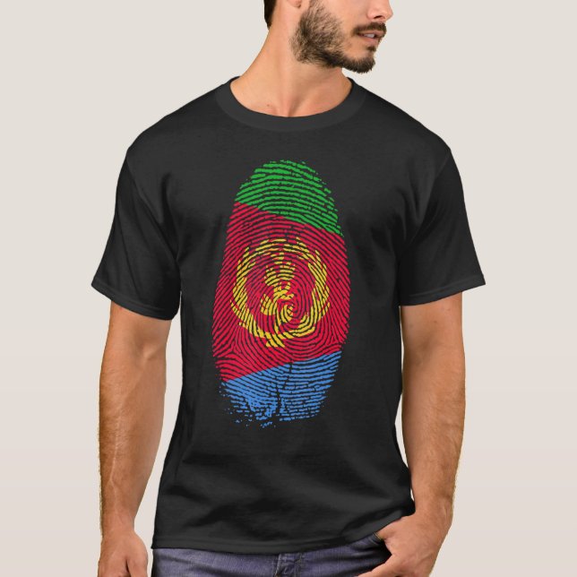 Fingerabdruck der Flagge Eritrea in meinem DNA-Dok T-Shirt (Vorderseite)