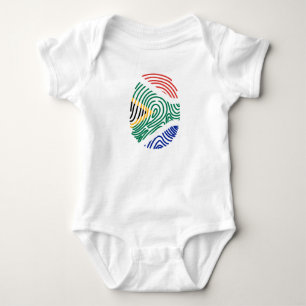 Fingerabdruck der Flagge Südafrikas Baby Strampler
