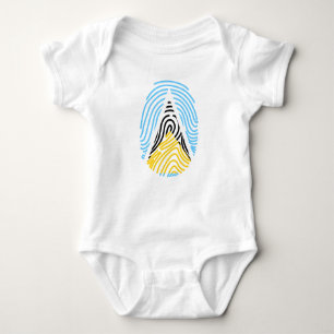 Fingerabdruck der Flagge von Saint Lucia Baby Strampler
