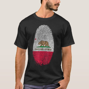 Fingerabdruck der kalifornischen Flagge in meiner  T-Shirt