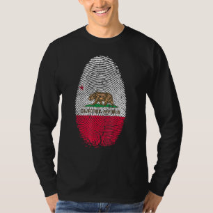 Fingerabdruck der kalifornischen Flagge in meiner  T-Shirt