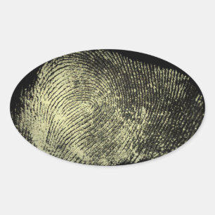 Fingerabdruck der umgekehrten Schleife Ovaler Aufkleber