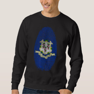 Fingerabdruck des Connecticut-Flag-Fingerabdruckda Sweatshirt