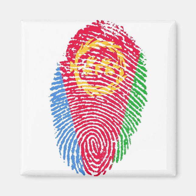 Fingerabdruck des Flaggenstaates von Eritrea Magnet (Vorne)