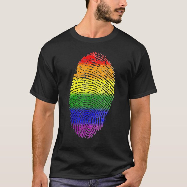 Fingerabdruck des LGBt-Flag-Stolzes T-Shirt (Vorderseite)