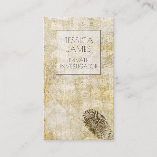 Fingerabdruck des Privatdetektors Visitenkarte (Vorderseite)