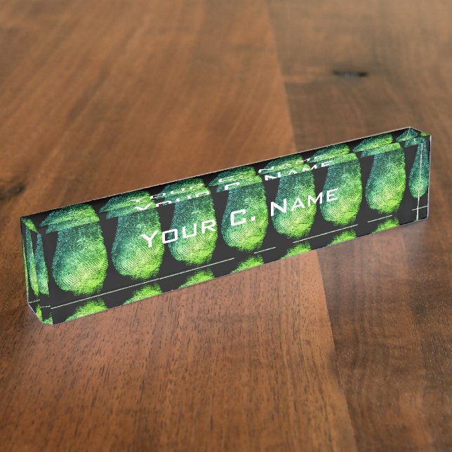 Fingerabdruck des Rückkopfs Namensplakette (Seite)