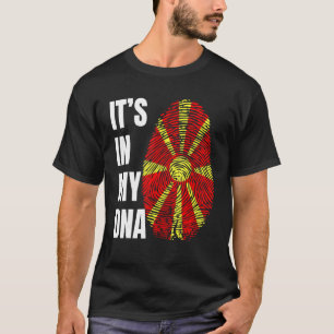 Fingerabdruck-DNA-Biometrie-Flag Nordmakedonien T-Shirt