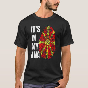 Fingerabdruck-DNA-Biometrie-Flag Nordmakedonien T-Shirt