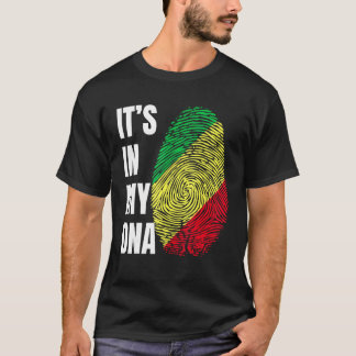 Fingerabdruck DNA Biometrie Flag Republik Kongo T-Shirt